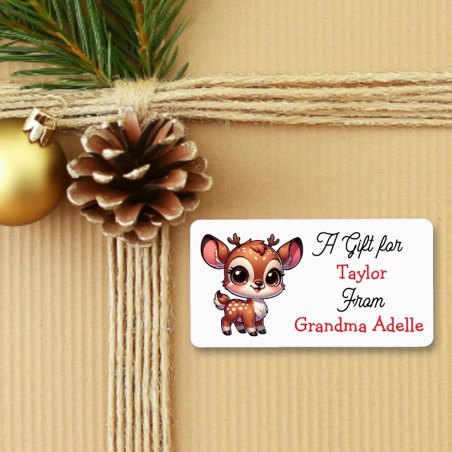 Etiqueta Reno de Navidad Personalizado para y de (Subido por el creador)