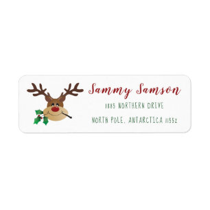 Etiqueta Reno Personalizado Con Mistletoe