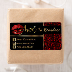 Etiqueta Reordenar - Avon - Leopard & Red Purpurina Lips