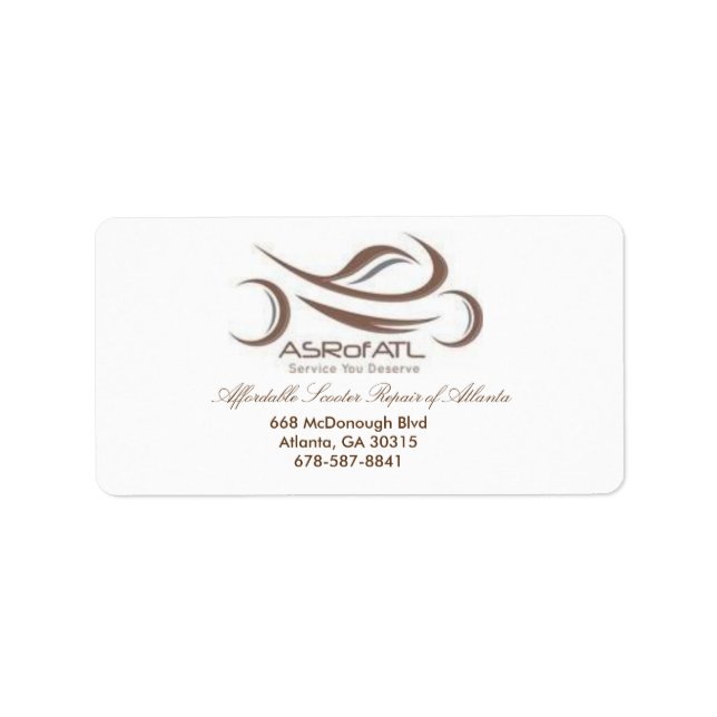 Etiqueta Reparación asequible de Scooter en Atlanta (Frente)