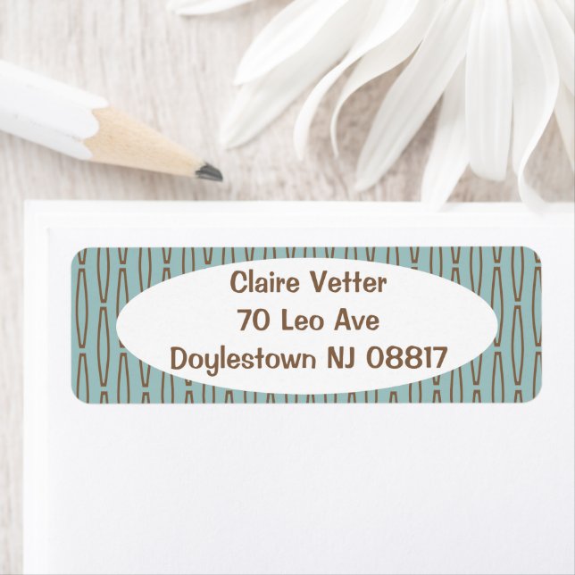 Etiqueta Repetición geométrica de azul pálido (In situ)