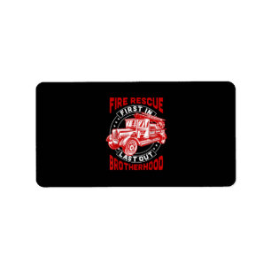 Etiqueta Rescate de incendios, primer bombero de la hermand