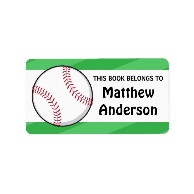 Etiqueta Reservas personalizadas de béisbol para niños (Frente)