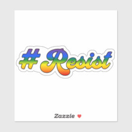 Etiqueta resista con fondo arcoiris