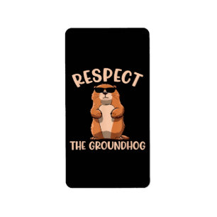 Etiqueta Respetar la marmota - Día de la marmota de la marm