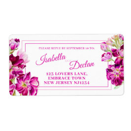 Etiqueta Respuesta del boda de flor rosa oscuro de las pobl