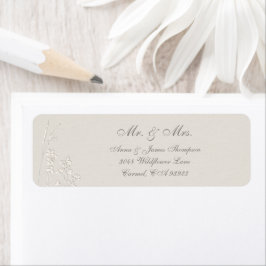 Etiqueta Respuesta formal del Boda de Flores Silvestres Gra
