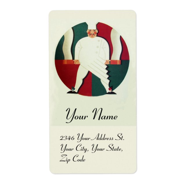 Etiqueta RESTAURANTE CHEF COOKING FIESTA Culinario (Frente)