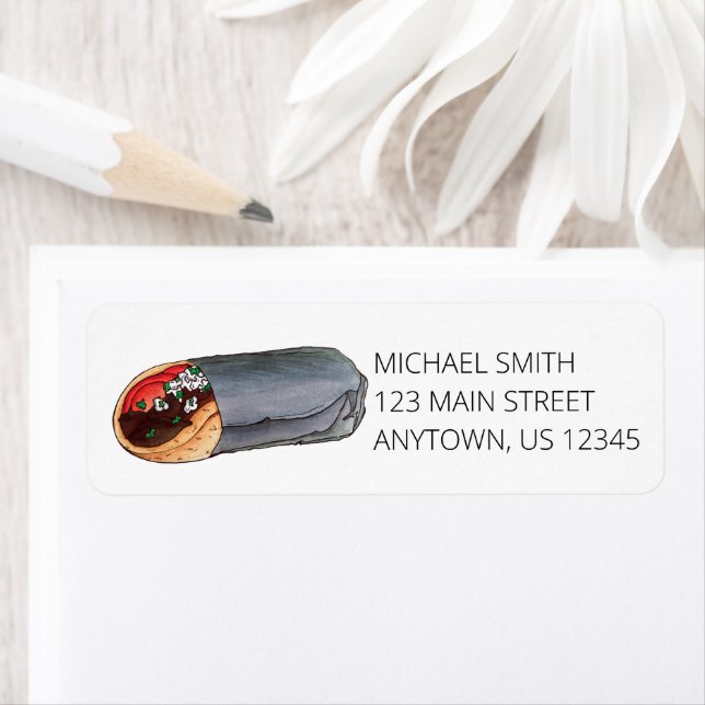 Etiqueta Restaurante Gyro de comida mediterránea griego (In situ)