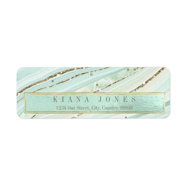 Etiqueta Resumen Agate Boda V1 Mint ID827 (Frente)