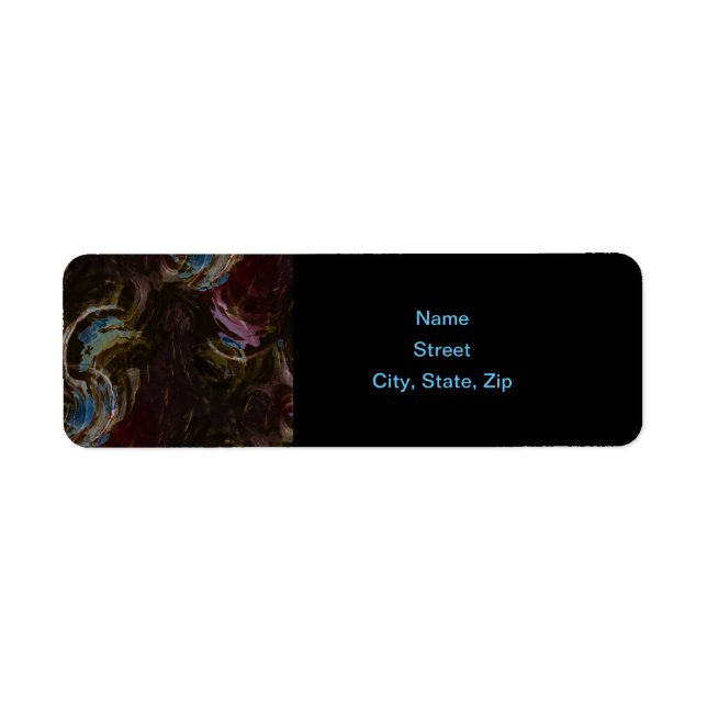 Etiqueta Resumen atómico retro negro (Frente)