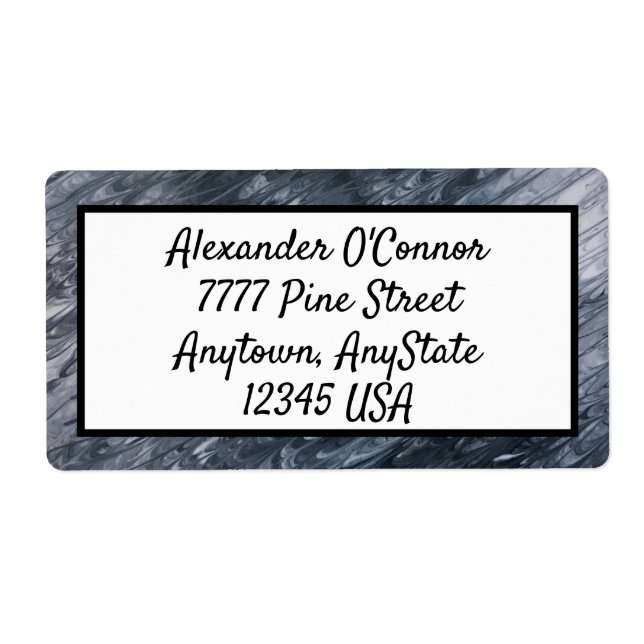 Etiqueta Resumen blanco negro (Frente)