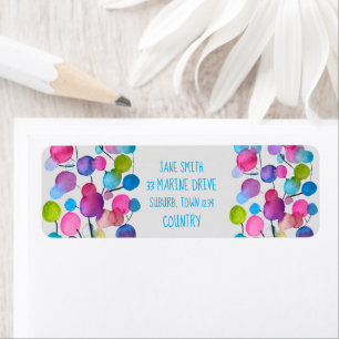 Etiqueta Resumen de arte del árbol de verano rosa