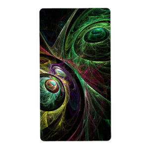 Etiqueta Resumen de arte fractal visual