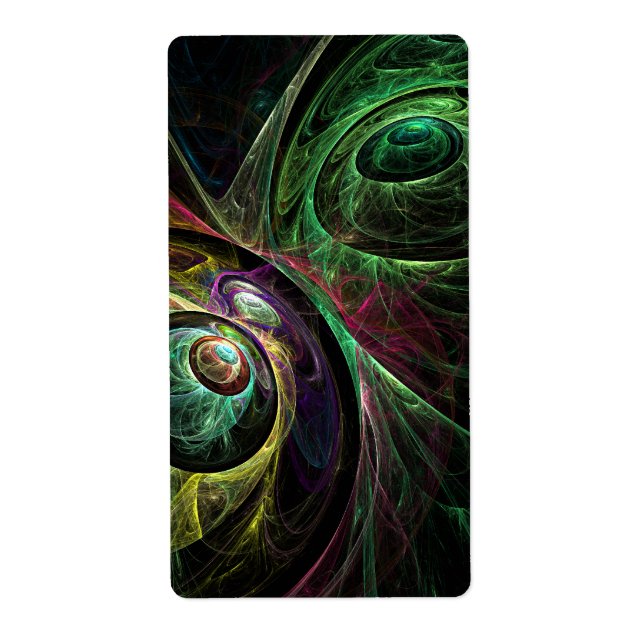 Etiqueta Resumen de arte fractal visual (Frente)