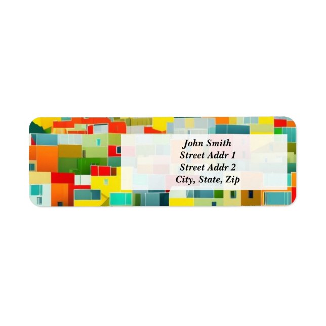 Etiqueta Resumen De Casas Modernas De Pintura En Las Colina (Frente)