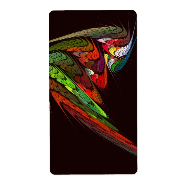 Etiqueta Resumen de Chameleon Art Fractal (Frente)