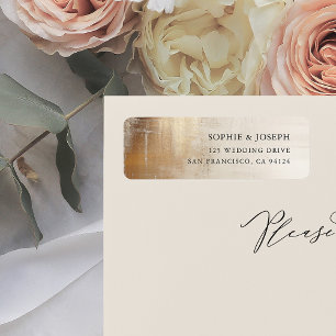 Etiqueta Resumen de oro   Boda elegante