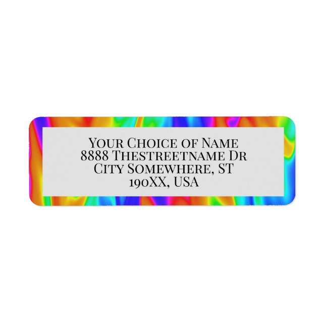 Etiqueta Resumen del tinte de los lazos del arcoiris (Frente)