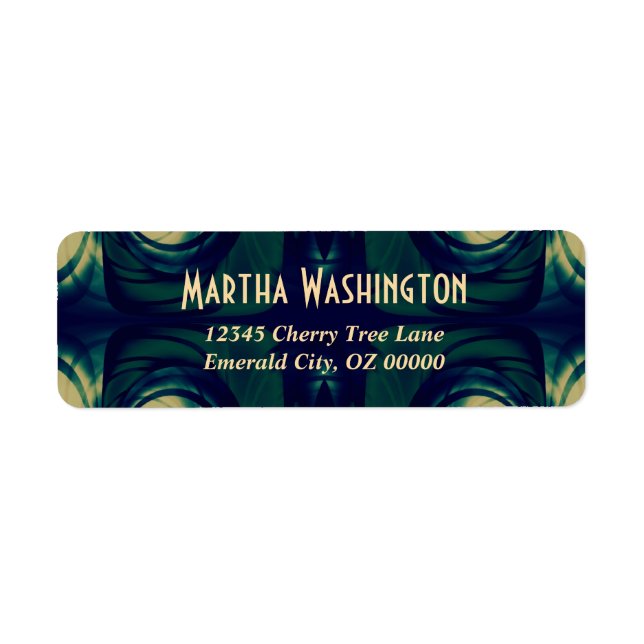 Etiqueta Resumen en verde, azul y beige (Frente)