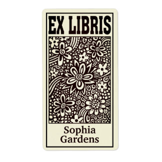 Etiqueta Resumen floral Ex Libris (filtrado)