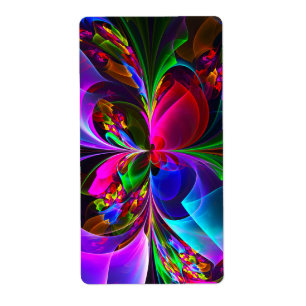 Etiqueta Resumen floral moderno Patrón azul rojo del arte #