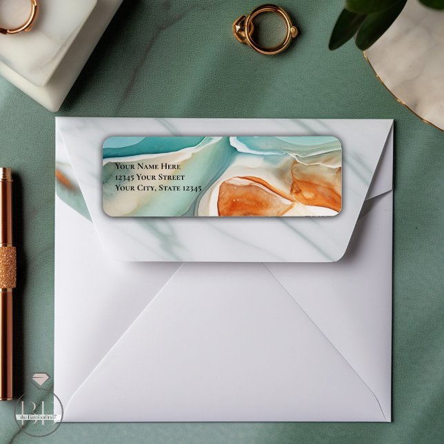 Etiqueta Resumen moderno Agate Jade Terracotta (Subido por el creador)