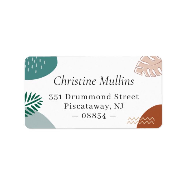 Etiqueta Resumen moderno Verano geométrico tropical (Frente)