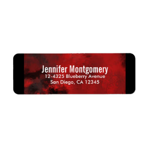 Etiqueta Resumen negro y rojo moderno - Misterioso oscuro