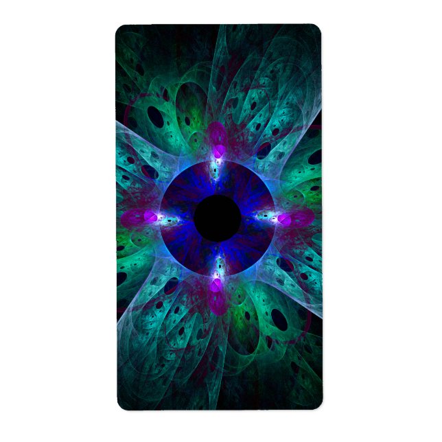 Etiqueta Resumen ocular de arte fractal (Frente)