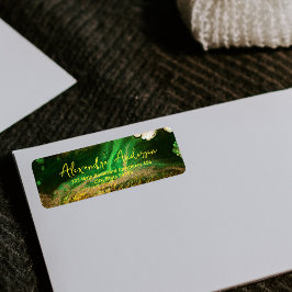 Etiqueta Resumen Pintar fluido Faux Relieve metalizado metá