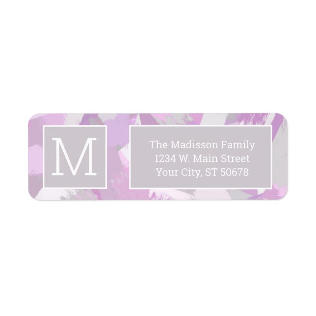 Etiqueta Resumen Textura de pinceles (Frente)