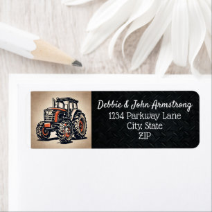 Etiqueta Retorno comercial de la granja de tractores de equ