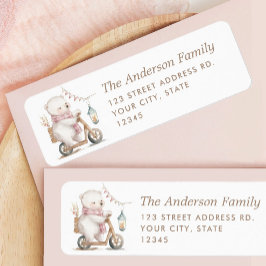 Etiqueta Retorno de Baby Shower de Chica de espera parcial