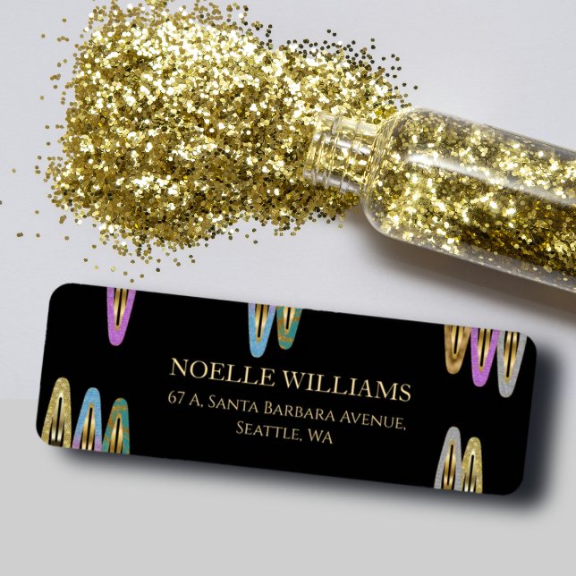 Etiqueta Retorno de los Clips Hair Purpurina Moderno Profes (Subido por el creador)