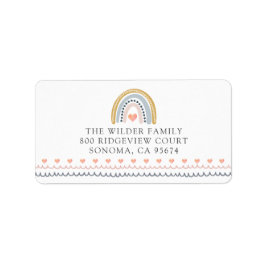 Etiqueta Retorno de los corazones arcoiris de Boho Watercol