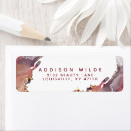 Etiqueta Retorno De Tinta Líquida De Arte Moderno Morado Y