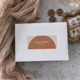 Etiqueta Retorno del Boda de Arco Formal Minimalista de Ter