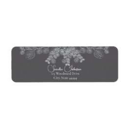 Etiqueta Retorno del Boda Eucalyptus en línea gris simple