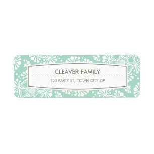 Etiqueta RETORNO DIRECCIONAR bonito vintage floral menta ve