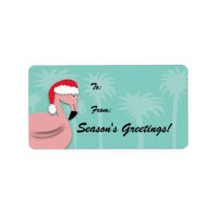 Etiqueta retra del regalo del navidad - flamenco