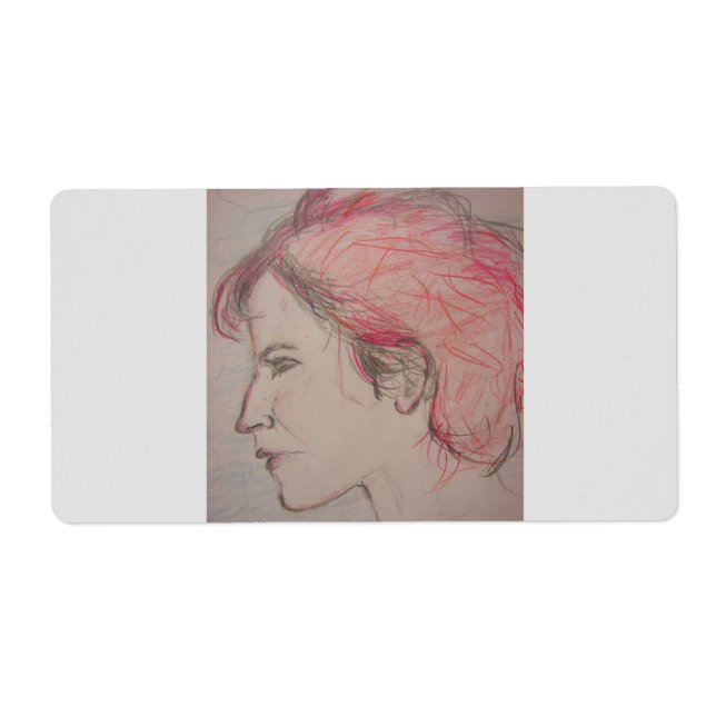 Etiqueta retrato de chica de balancines (Frente)