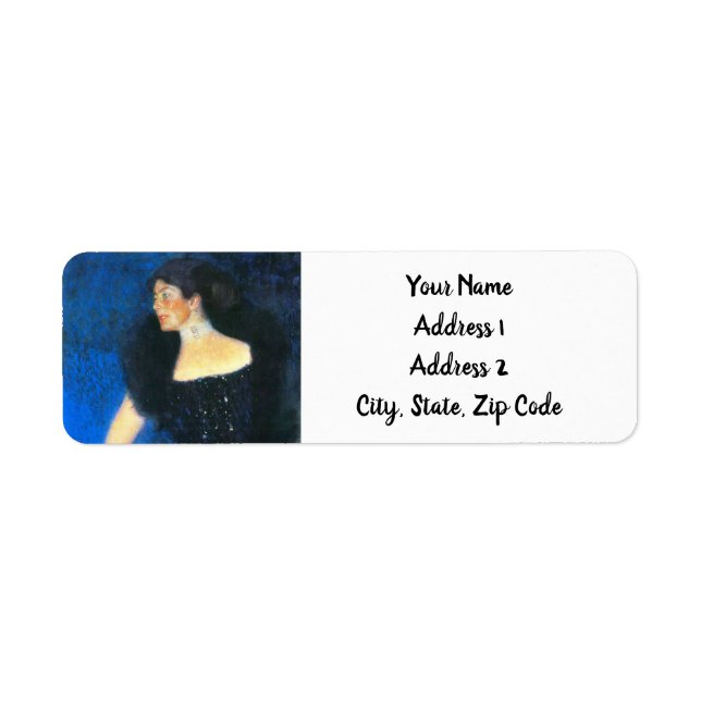 Etiqueta Retrato de Klimt del Rosa von Rosthorn-Friedmann (Frente)