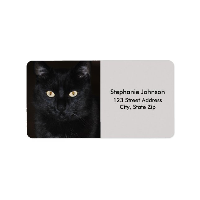 Etiqueta Retrato del gato negro (Frente)