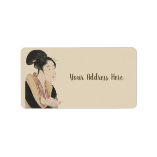 Etiqueta Retrato japonés Ukiyo-e mujer II