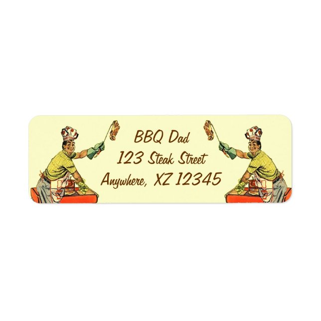 Etiqueta Retro BBQ Dad (Frente)