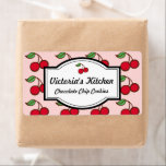 Etiqueta Retro Big Pink Cherry Personalized Kitchen Labels<br><div class="desc">Red cherries decorate these classic kitchen labels. Customize these labels to suit your needs. Use these labels for the kitchen,  food,   business,   etc... .The designs are from original art.</div>