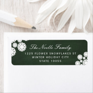 Etiqueta Retro Chalkboard Snowflakes Flower Holiday Direcci