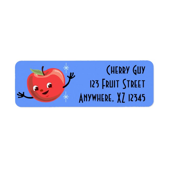 Etiqueta Retro Cherry Apple Guy (Frente)