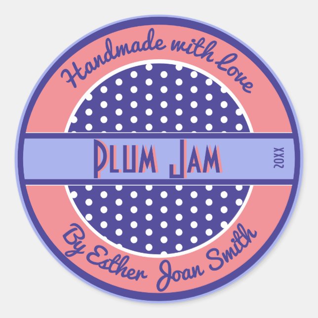 Etiqueta retro de alimentos de texto Personalizado (Anverso)